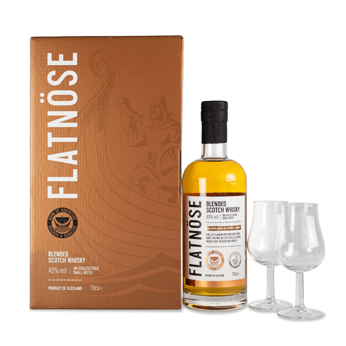 Coffret whisky blended Flatnöse &amp; 2 verres - Blended whisky - FLATNÖSE