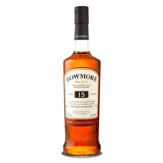 Whisky tourbé Bowmore 15 ans - Single malt - DUGAS